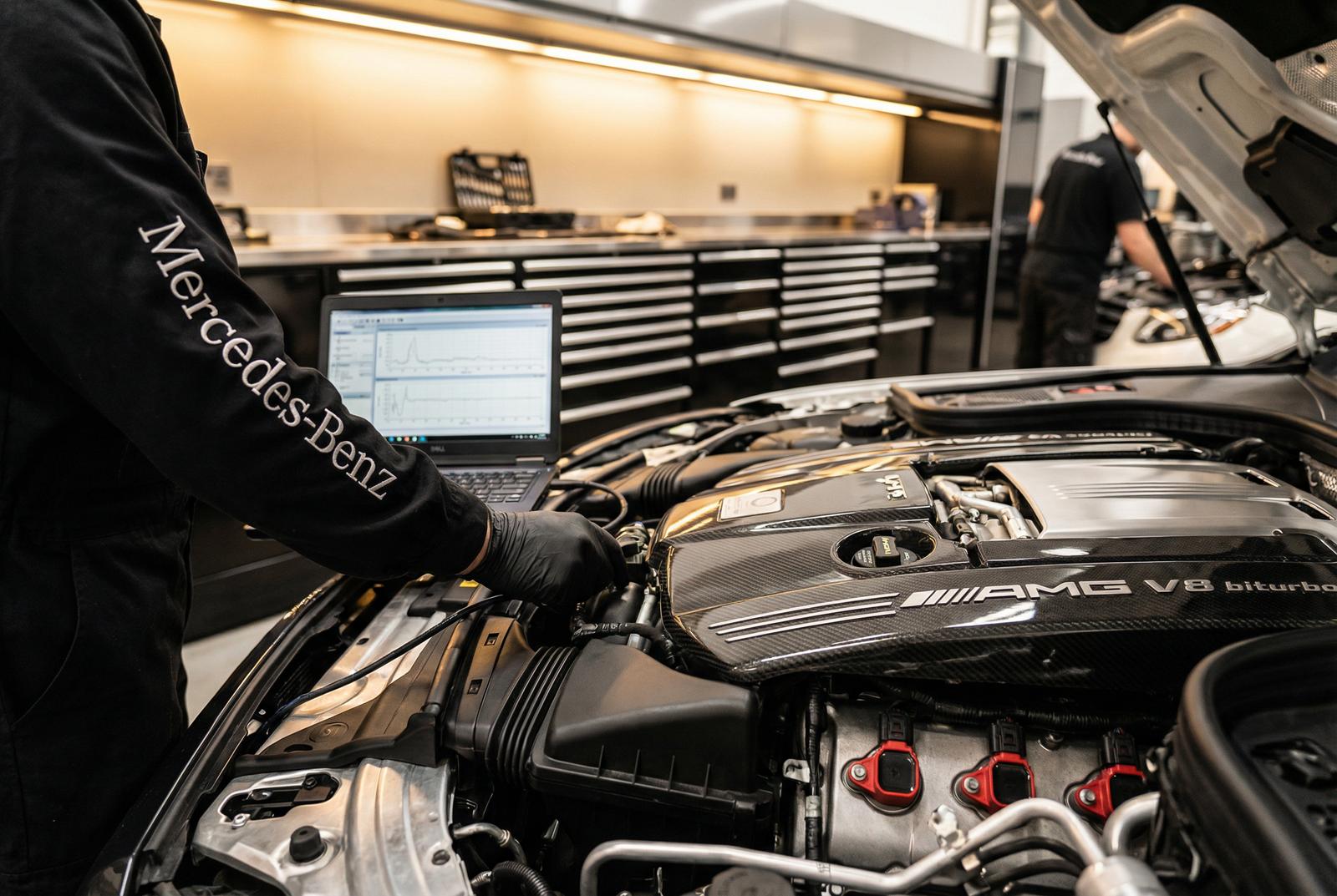 新草榴奔驰AMG发动机修车视频