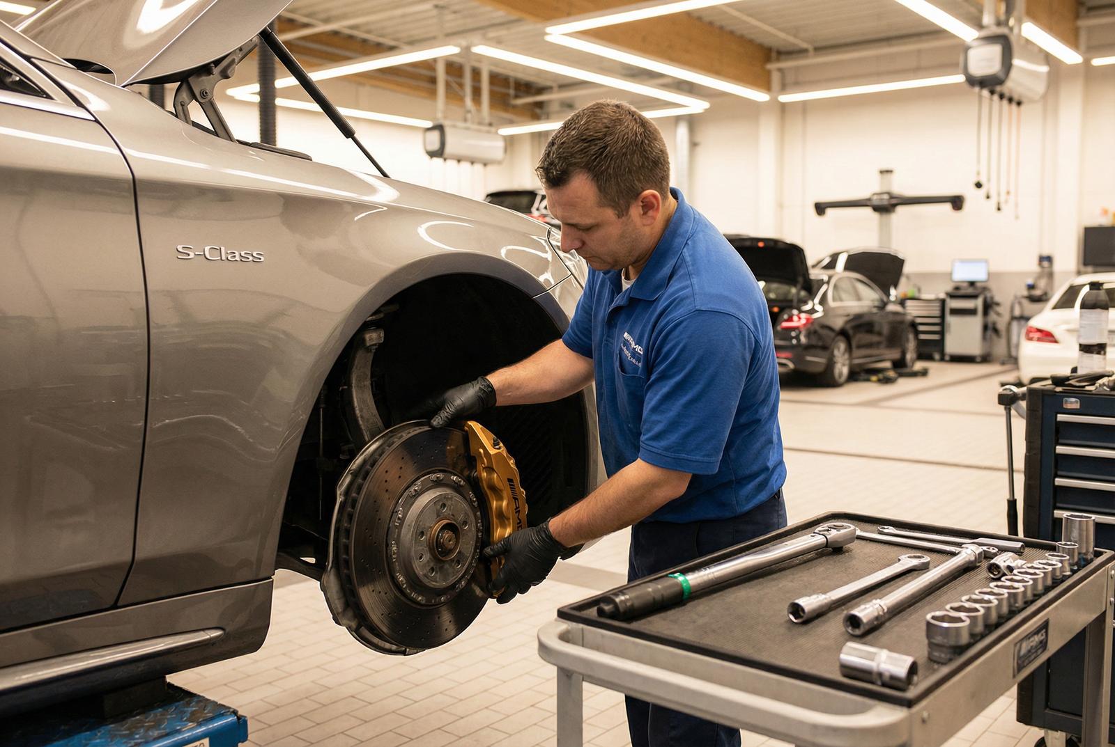 新草榴奔驰制动系统修车视频教程